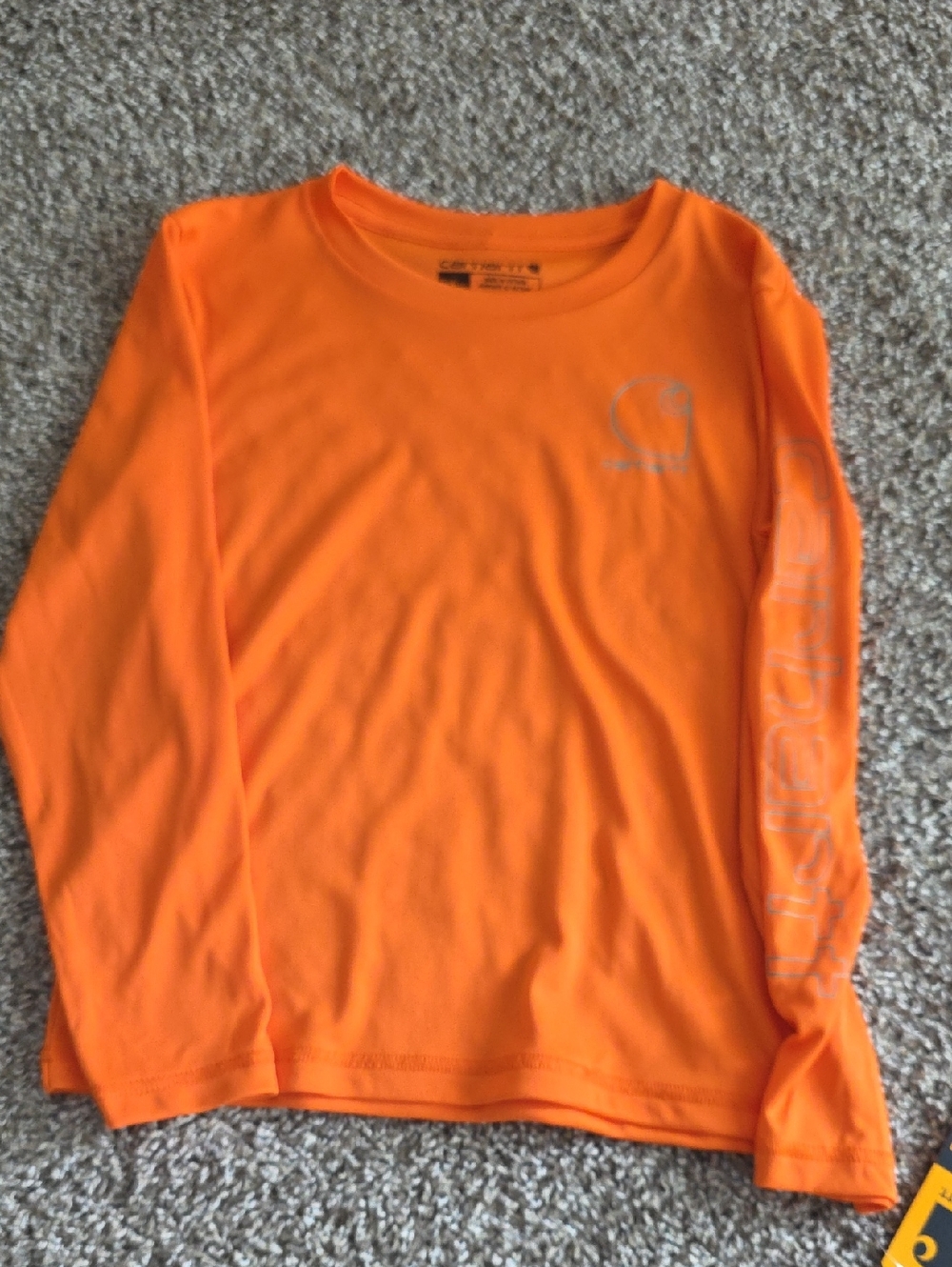 New With Tag Carhartt Force Size 6 Long Sleeve Sun Defender Shirt Orange